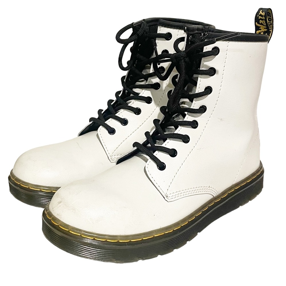 Dr.Martens Womens Size 6 Zavala Combat Boots White Leather